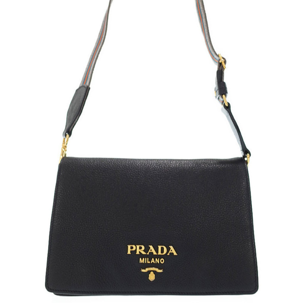 Prada Leather Shoulder Bag Black